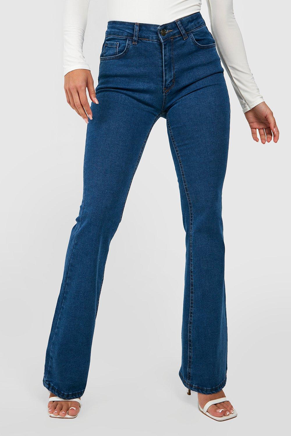 Women's Slim Fit Flare Jeans Fashion High Waisted Elastic